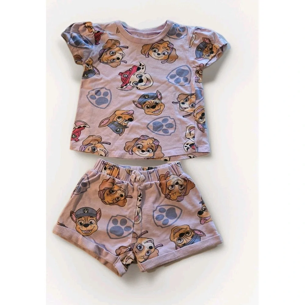 Nickelodeon Paw Patrol Toddler Girls Chase Skye 100% Cotton Set‎ Purple Sz 3T